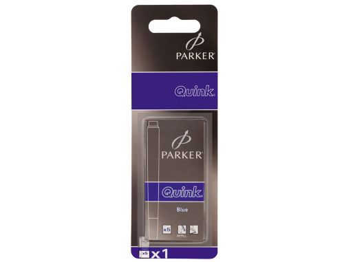 Caixa com 5 cartuchos de tinta azulpara todos os modelos decanetas da parker , Parker , 38018 , 5011247020350